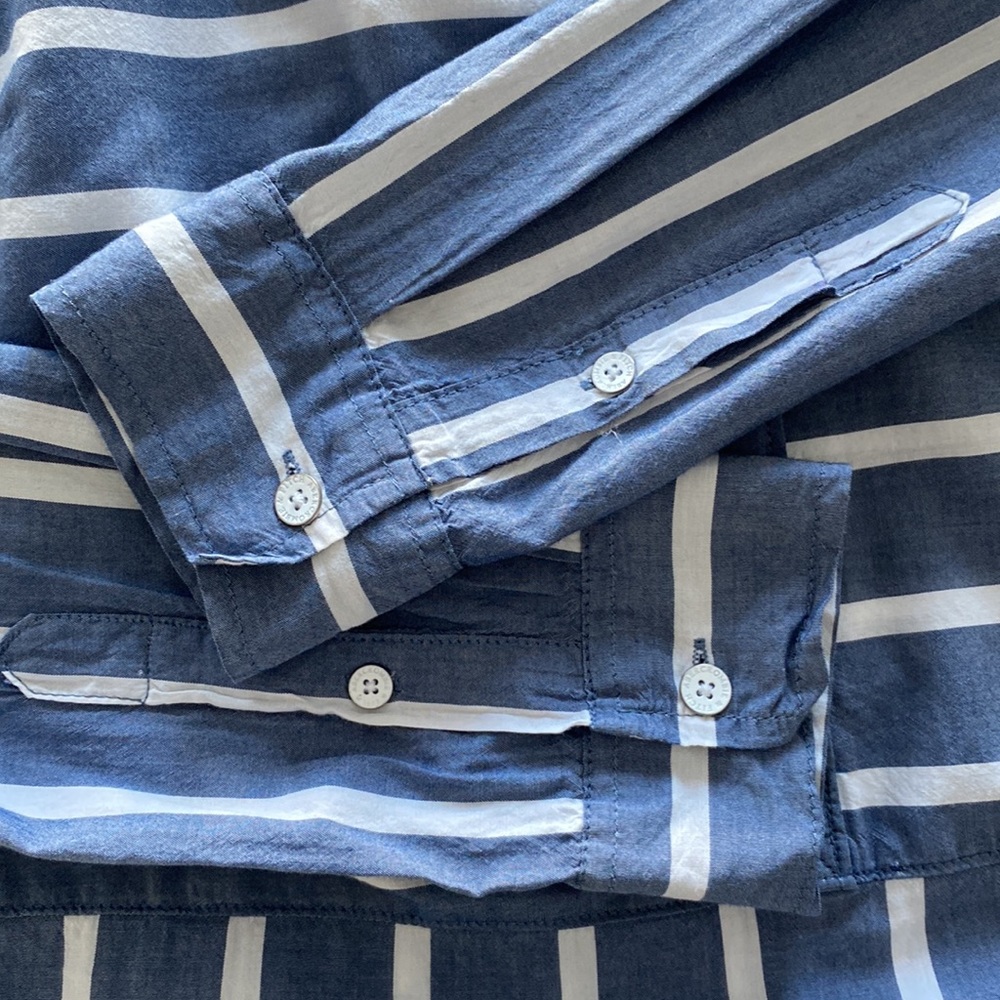 A&F Chambray Stripped Blouse - Picture 8 of 14